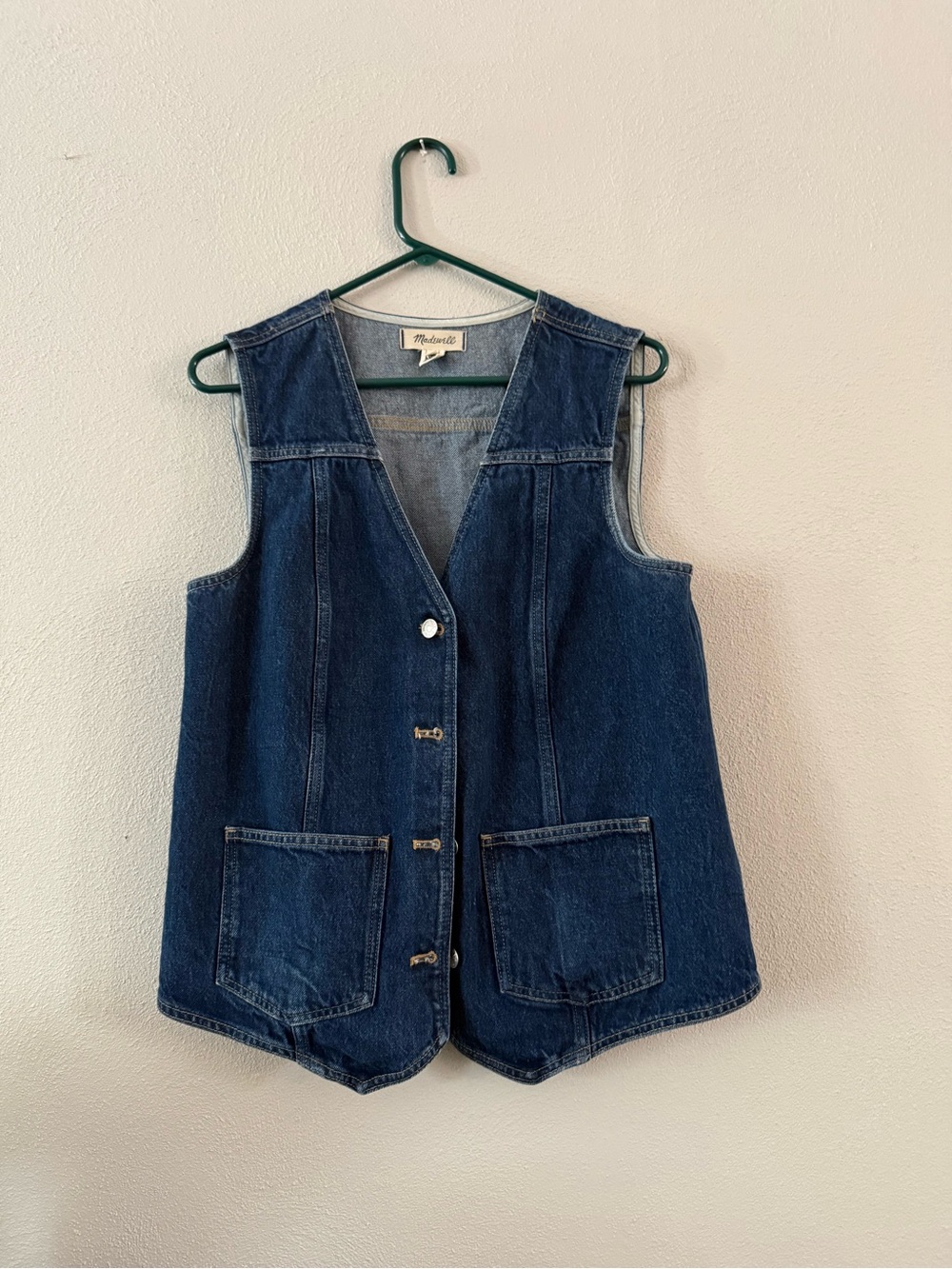 Madewell Indigo Denim Button-Up Vest